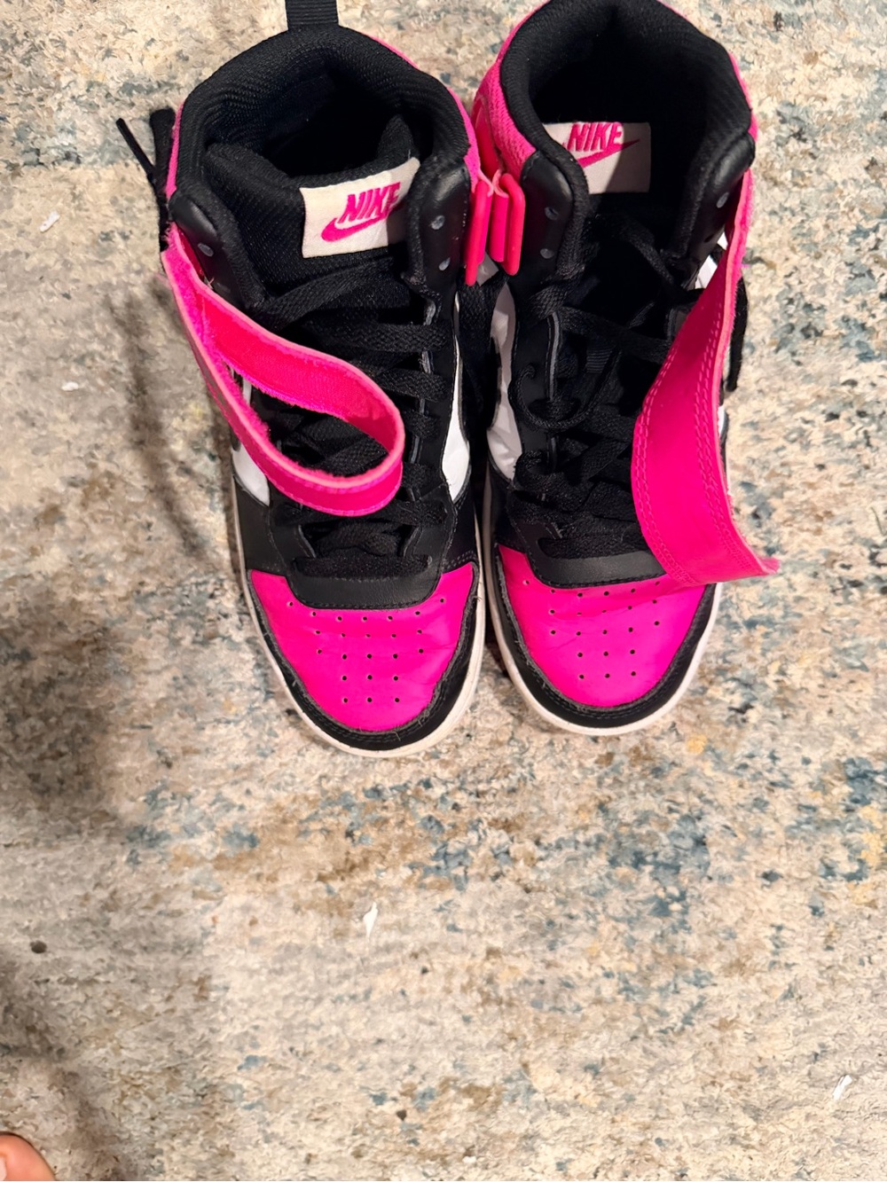 Nike Kids High-Top Sneakers in Hot Pink and Black